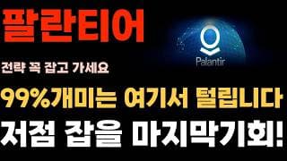 [팔란티어 주가전망] 나스닥 급락 악재 해석, 아무리봐도 저점 기회다. 개미는 대부분 털릴겁니다.