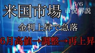 6/6【米国市場】金利上昇で急落！6月高値→調整→再上昇！