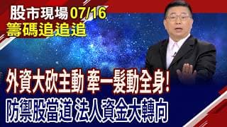 台塑化最強勢 南亞打跌停,別著急動作!日月光仍是內資囊中物?被動元件再稍加忍耐 別急著搶進?｜20260716(籌碼追追追)股市現場*鄭明娟(黃靖哲彥)