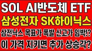 [SOL AI반도체 ETF 전망] 삼전닉스 목표가 폭발 신고가 임박!? "이 가격 지키면 추가 상승각"