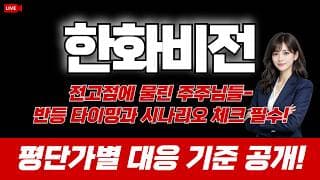 한화비전 주가 전망 : 전고점에 물린 주주님들- 반등 타이밍과 시나리오 체크 필수! 평단가별 대응 기준 공개!