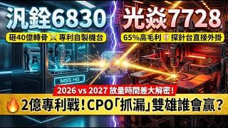 輝達 CPO 救星來了？汎銓 (6830) 單挑光焱 (7728)，矽光子抓漏雙雄誰能暴賺？CPO 模組報廢太虧！台廠「矽光子抓漏」黑科技大解密