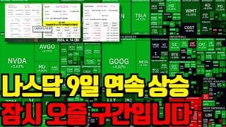 🔥 나스닥 9일 연속 상승입니다. 단기적인 오즐 구간입니다
