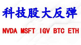 美股科技股大涨，反转了吗？个股分析：NVDA, MSFT, IGV, BTC, ETH