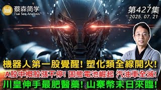 機器人第一股覺醒! 塑化類全線開火!A股中概股漲不停! 固態電池崛起 汽油車全滅! 川皇伸手最肥醫藥! 山寨幣末日來臨! 20250721《經典技術分析》第 427集