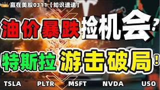 #股票|#Serena|#赢在美股|油价暴跌后有“捡钱机会” 吗？特斯拉“游击战”才是当下的破局策略！#TSLA#PLTR#MSFT#NVDA#USO#油价 #oil price