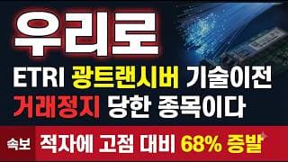 [우리로 주가 전망] ETRI 200Gbps 광트랜시버 국산화, AI 데이터센터 뚫었다 #우리로주가전망 #우리로목표가 #우리로