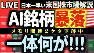 【米国株悲報】AI銘柄2ケタ暴落中！半導体セクターに何が？📉【米国株で朝活投資】日本一早い米国株市場解説 朝4:30～夏時間