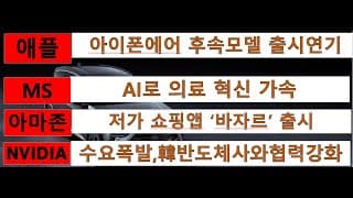 [News] 애플(Apple), 마이크로소프트(MS), 아마존(Amazon), 엔비디아(Nvidia)