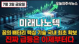 [미래나노텍 주가 전망] 한양대 산학협력 전고체 배터리 건식 공정 확보 다음 주도주 후보 #미래나노텍주가전망 #미래나노텍목표가 #미래나노텍
