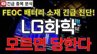 LG화학 주가전망 모르면 당한다! 수급 꼬임에 주가 낙폭 과대!? FEOC 효력 발동에 양극재 대규모 수주 전망?! 반등 시그널 여기에서 나온다고?! 꼭 알고가세요!!