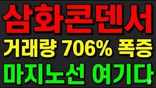 [삼화콘덴서 주가전망] 거래량 706% 폭증 상한가 직행!? "마지노선 여기 지켜야 산다"