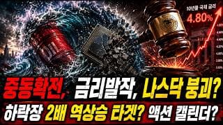 호르무즈 봉쇄로 10년물 금리 발작! 시총 1조 달러 증발, 반도체 치킨게임 시작? 내일 CPI 발표 전 '이 섹터'로...
