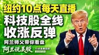 英伟达微软Meta全线收涨，纳指反弹0.64%｜【阿兰说美股】直播回放【阿兰说美股】直播回放