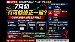 26/6/30 6月底疯狂大涨 。7月初非农再修正一波 ？