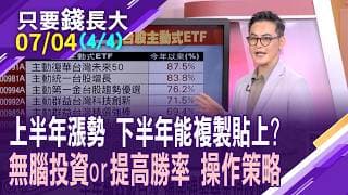 漲多就是最大利空?黑天鵝若竄出 先去槓桿,但別下車?台股基金無腦投資or多用點技巧,能提高勝率?端出四操作心法!【20260704(第4/4段)只要錢長大*鄭明娟(朱岳中×馮志源)】