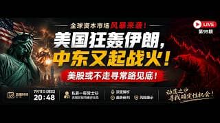 美国狂轰伊朗，中东又起战火！美股或不走寻常路见底！(99期）
