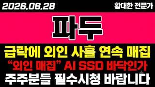 [파두 주가 전망] (D-1) 급락에 "외인 사흘 연속 매집".. AI SSD 바닥일까?!
