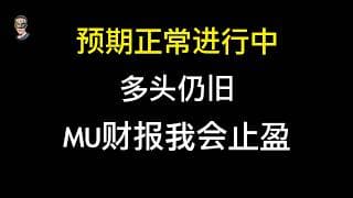 不宜空，多头趋势继续，近期mu财报适合止盈减仓