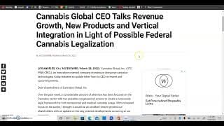 Cannabis Global Inc (CBGL) - Company Profile and Technical Chart Analysis