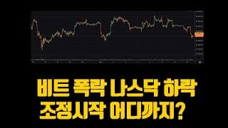 비트 폭락 나스닥 하락 조정시작 어디까지 하락할까?