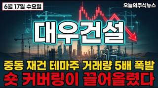 [대우건설 주가 전망] 중동 재건 기대감 폭등, 그런데 숏 커버링이었습니다! #대우건설주가전망 #대우건설목표가 #대우건설