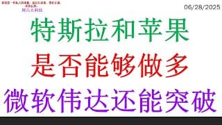 特斯拉和苹果是否能够做多？微软伟达还能突破
