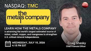 CFO Craig Shesky on The Metals Company's (Nasdaq: TMC) $24B NPV, NOAA Permit Path, & 2027 Targets