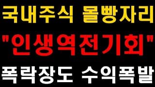 국내주식 몰빵자리, 인생역전기회, 폭락장도 수익폭발, 손실없는 주식투자