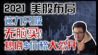 NIO TSM TSLA AMD AAPL DIS COST SBUX JPM 股票 抄底价位！美股2021布局 这九只股 无脑买！ !｜美股股票｜美股投资入门｜美股股票分析
