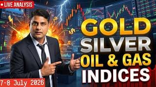GOLD, SILVER, CRUDE OIL, NATURAL GAS, NASDAQ, DJ30, DE40 & FTSE Live 7-8 July