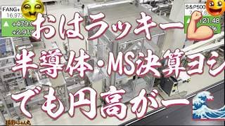 【MS好決算不安解消】決算が答えだ！AI・半導体投資でも着実に稼ぐマイクロソフト・ラムリサーチ決算成功でハイテク噴き上げ！FANG+昨日負けを取り戻す ただ為替介入がー【米国株速報 NISA応援】