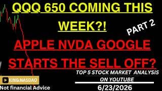 WARNING! APPLE NVDA GOOGLE STARTS THE SELL OFF NOW! QQQ 650 This Week? Sp500 nas100 nasdaq spy stock