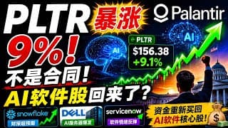 PLTR暴涨9%！不是新合同，而是AI软件股信仰回来了？