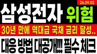 [삼성전자 주가전망] "수요일 속보" 30년 만에 역대급 국채 금리 달성.. 주가 위기!! 대응 방법 대공개!!! 필수 체크!! #삼성전자 #삼성전자주가전망 #삼성전자주가