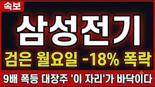 [삼성전기 주가 전망] 검은 월요일 -18% 폭락, 9배 폭등 대장주 '이 자리'가 바닥이다 #삼성전기주가전망 #삼성전기목표가 #삼성전기