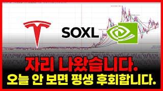 자리 나왔습니다. 오늘 안 보면 평생 후회하게 될 껄? (테슬라 SOXL 엔비디아 팔란티어테크 아이렌 네비우스 오라클