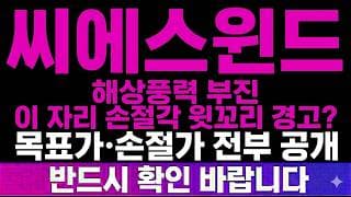 [씨에스윈드 주가전망] (오늘마감) 해상풍력 부진 "이 자리" 손절각 윗꼬리 경고? 신고가찍고 위험부담 리스크는?