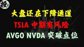 美股 | 投资 | 股票 | 大盘危机未解 TSLA股票未来扑朔迷离 NVDA股票 AVGO股票如何布局？大盘下行压力未消 TSLA中期风险几何？AVGO NVDA迎来关键点位！