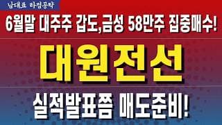 [대원전선 주가전망] 대주주 쓸어담은 평단가! 그리고 매도타점