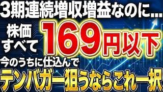 【超お宝銘柄】業績絶好調なのに株価が169円以下の、まだ見つかっていない低位株5選
