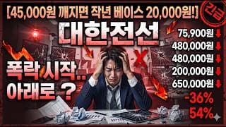 [대한전선 주가 전망] 아래로 "폭락" 시작? 딱 3분만 보시고 "대응"하시길 바랍니다! #대한전선주가전망 #대한전선목표가 #대한전선