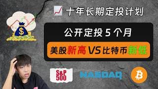 公开定投标普/纳指/比特币 5 个月，展示收益！美股持续新高 VS 比特币突破新低，之后市场怎么走？