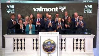 The NYSE welcomes Valmont Industries, Inc. to celebrate its 80th anniversary of founding. (NYSE: VMI