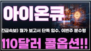 [아이온큐 주가분석] 긴급속보) 월가 보고서 단독입수, 이번주 분수령. 월가큰손 110달러 콜옵션 매집!! #양자컴퓨팅주식 #아이온큐주가