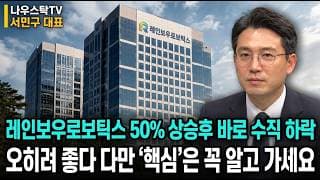 [레인보우로보틱스 주가전망] 레인보우로보틱스 50% 상승 후 바로 수직 하락! 오히려 좋다! 다만 '핵심'은 꼭 알고 가세요 #레인보우로보틱스