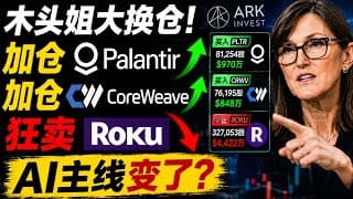 木头姐大换仓！加仓PLTR和CoreWeave，狂卖Roku，AI主线变了？