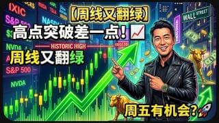 【美股富豪】周线又翻绿，高点突破差一点！周五有机会？