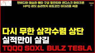 다시 무한 삼각수렴 상단실적만이 살길 TQQQ SOXL BULZ TESLA 엔비디아 테슬라 메타 구글 팔란티어 샌디스크 마이크론HPQ 레딧 솔라엣지 비트코인 이더리움 써클