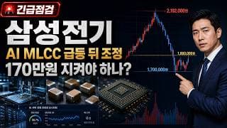 [삼성전기 주가 전망] 삼성전기 AI MLCC 급등 뒤 조정, 170만원 지켜야 하나? #삼성전기주가전망 #삼성전기목표가 #삼성전기
